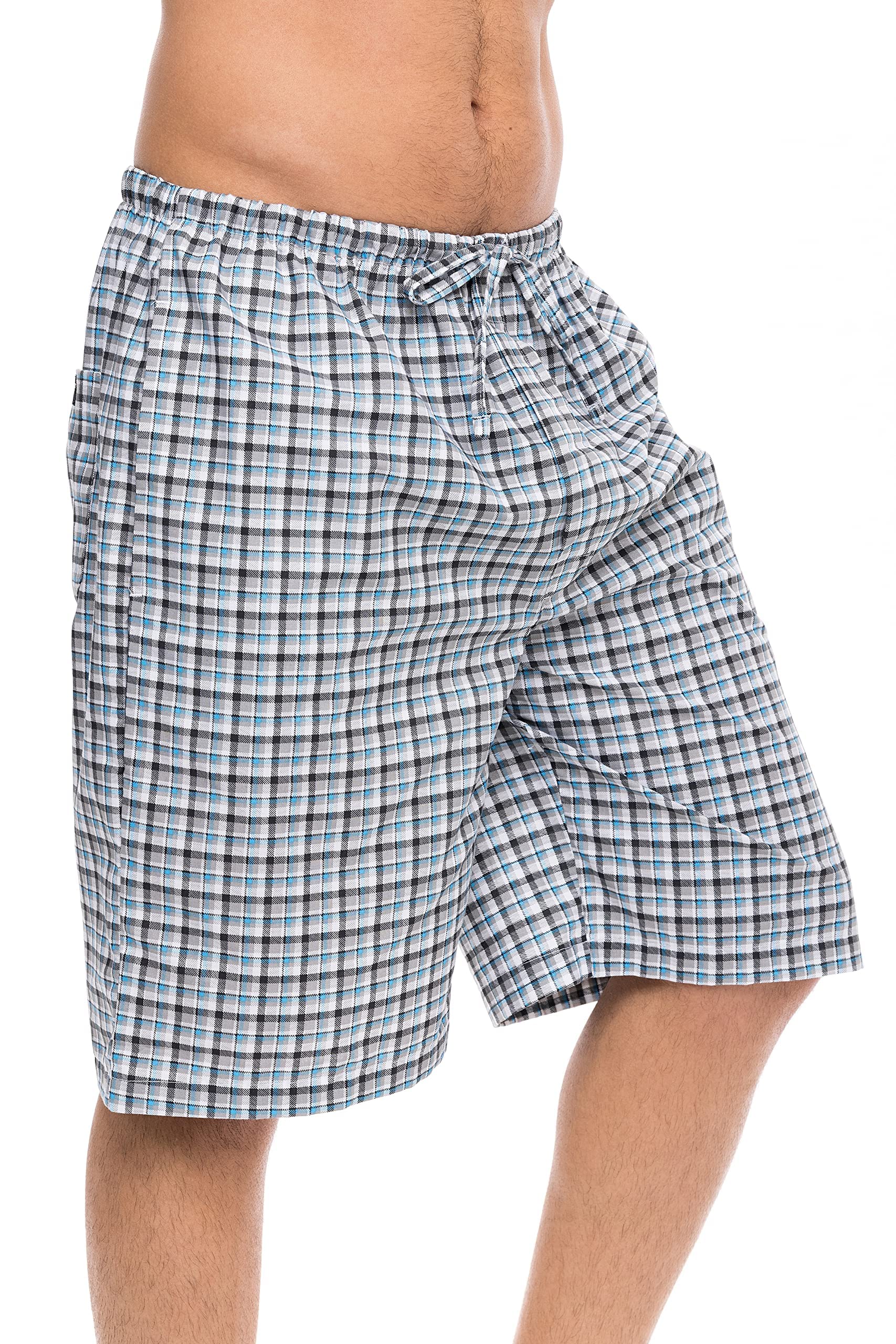 Men's Comfortable Lounge Pajama Sleep Shorts with Drawstring & Pockets - Soft Woven Jam Dorm Shorts (3-Pack) - Perfect for Sleeping, Lounging at Home, and Summer Vacation