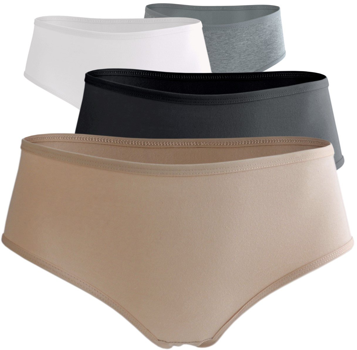 Samfe 4-Pack Soft Cotton Blend Bikini Panties - Breathable & Comfortable Women's Underwear for Everyday Wear, Yoga & Sleep