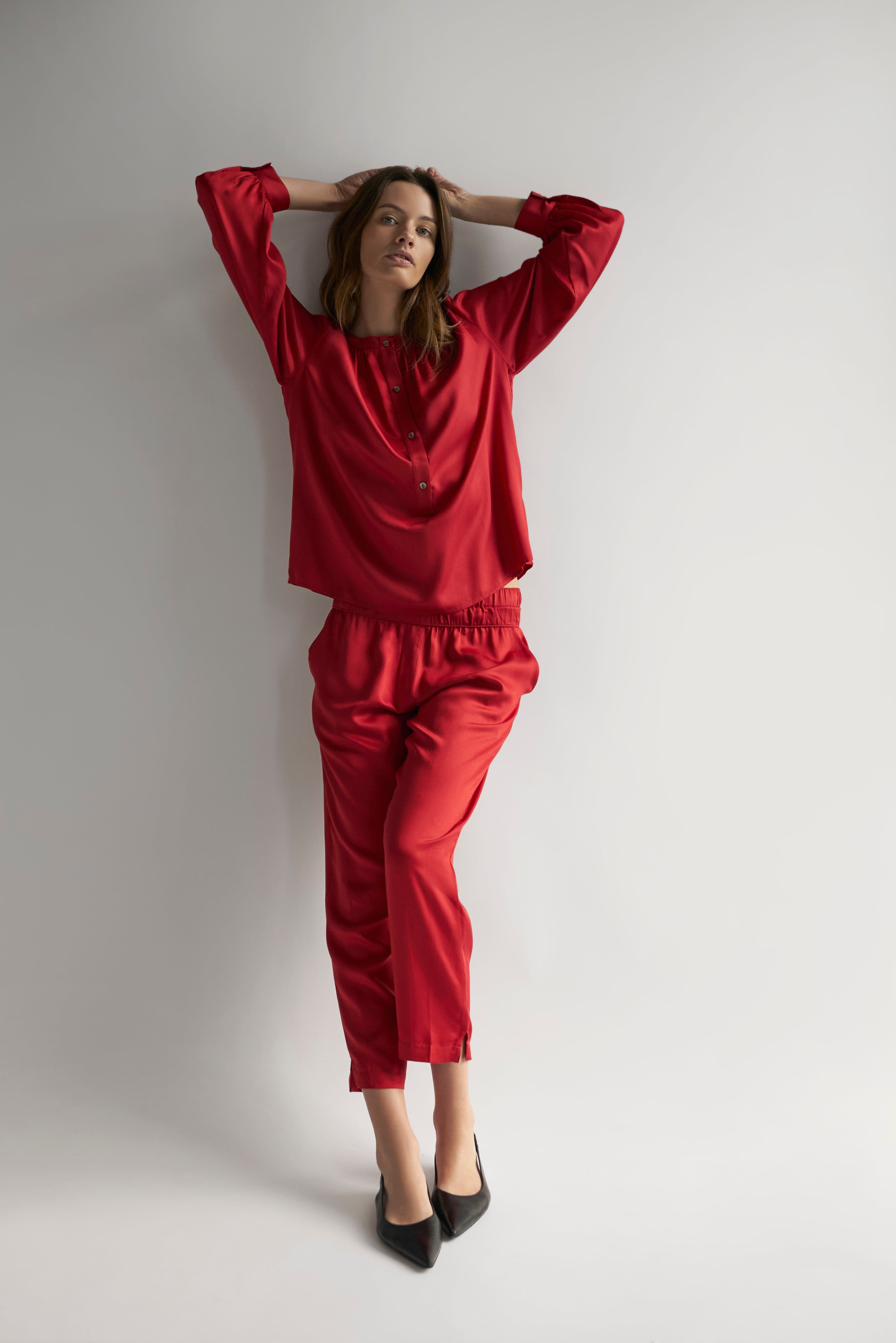 Nickie Satin TENCEL™ Blouse for Women - Soft & Breathable Womens Tops in Multiple Colors | Perfect for Office Wear, Date Night & Casual Outfits