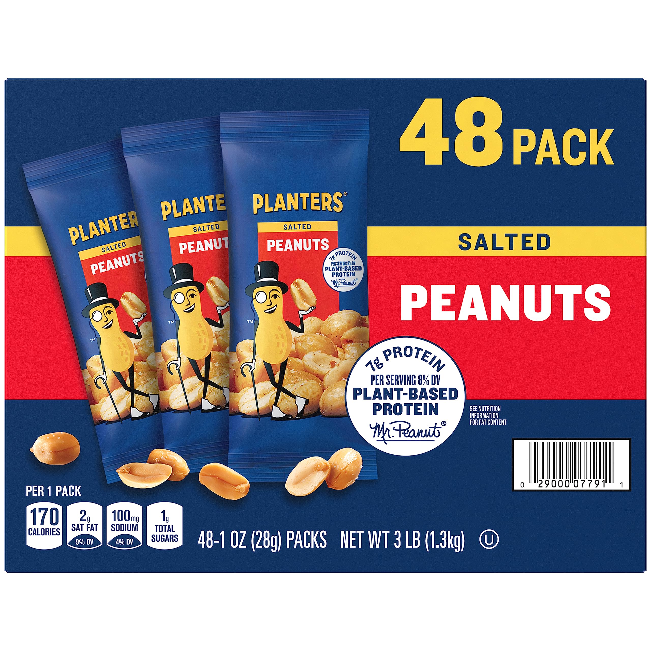 Salted Peanuts in Individual 1-Ounce Packs (48 Count) – Perfect for Snacking, Parties, and On-the-Go Nutrition
