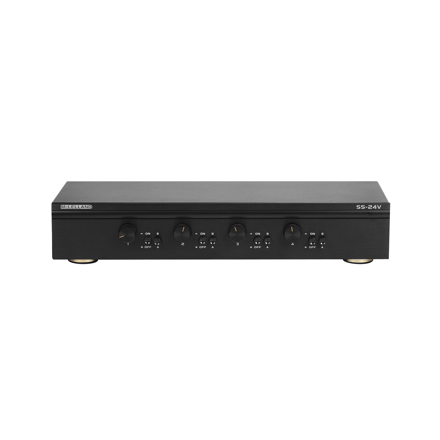 McLelland SS24V 4-Way Premium Speaker Selector Switch with Volume Control - Home Audio System Selector for Multi-Room Speaker Setup | Perfect for Home Theater, Office, and Entertainment Systems