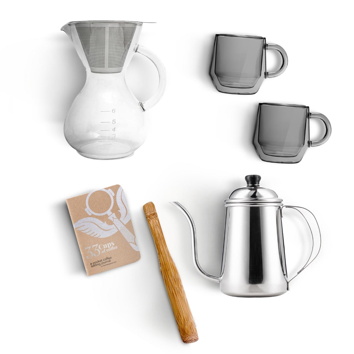Premium Hearth & Yama Glass Drip Coffee Maker - 6 Cup Cold Brew & Iced Coffee Maker Kit with Smoked Glass Design - Perfect for Home, Office & Specialty Coffee Shops