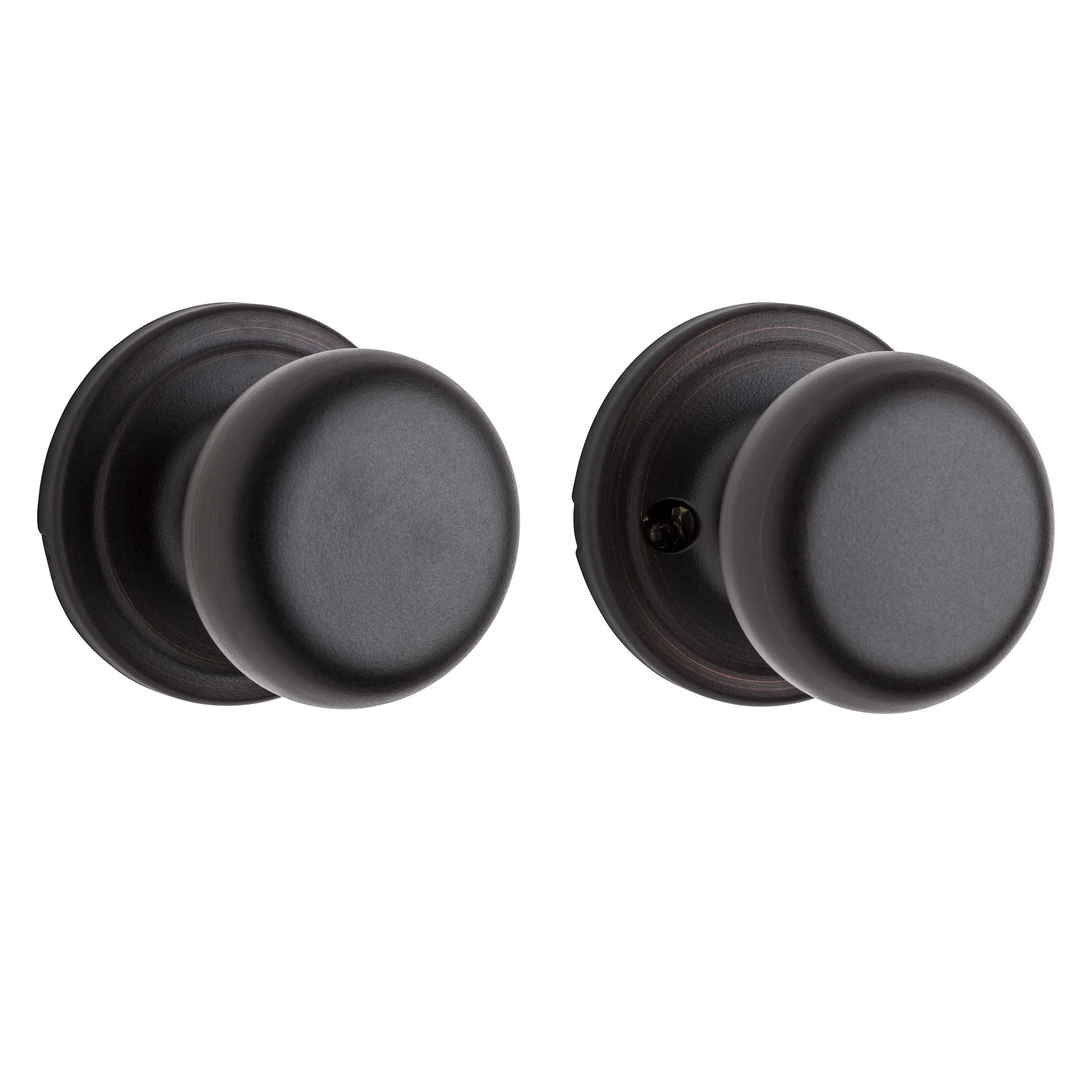 Kwikset Hancock Interior Passage Door Knob - Venetian Bronze Non-Locking Handle for Closet & Hallway Doors with Microban Protection | Perfect for Bedrooms, Bathrooms & Interior Home Doors