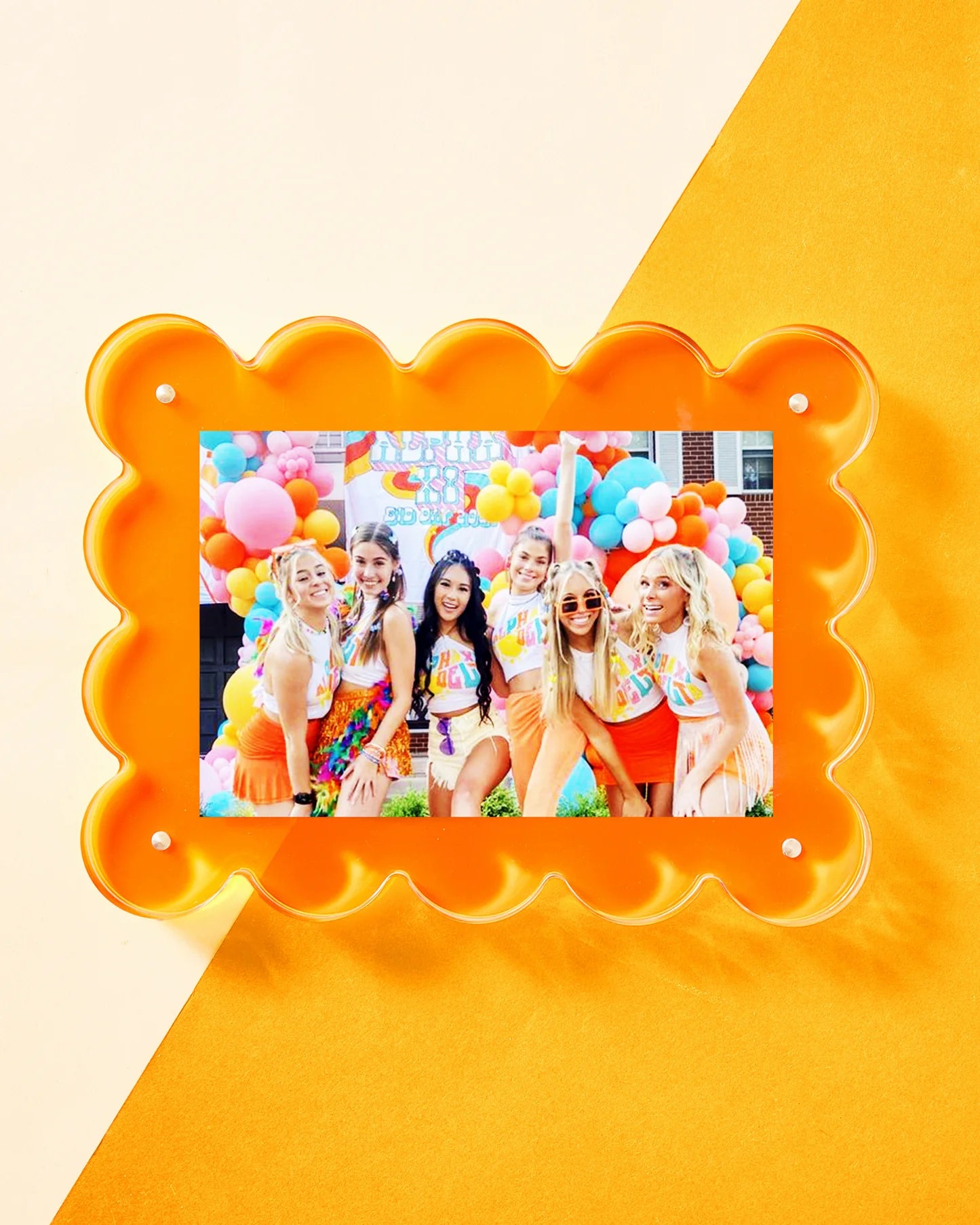 Vibrant Neon Orange Acrylic Picture Frame - Modern & Lightweight for Wall Display, Home Decor, Office & Gift Ideas