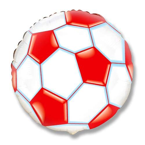 LOONBALLOON 18-Inch Soccer Balloons - Red Inflatable Football Ball for Sports, Parties & Outdoor Games - Perfect for Birthday Decorations, Team Events & Backyard Fun