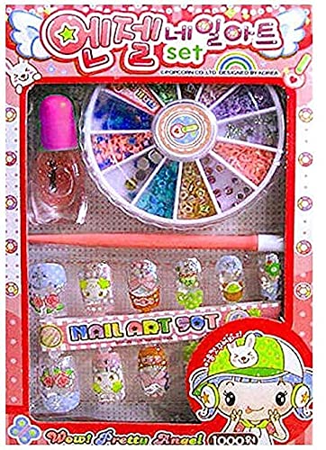 DEXO Kids Nail Art Kit - 3-Piece Set with Artificial Nails for Girls | Multicolor Press-On Nails | Perfect for Birthday Parties, Playdates & Dress-Up Fun