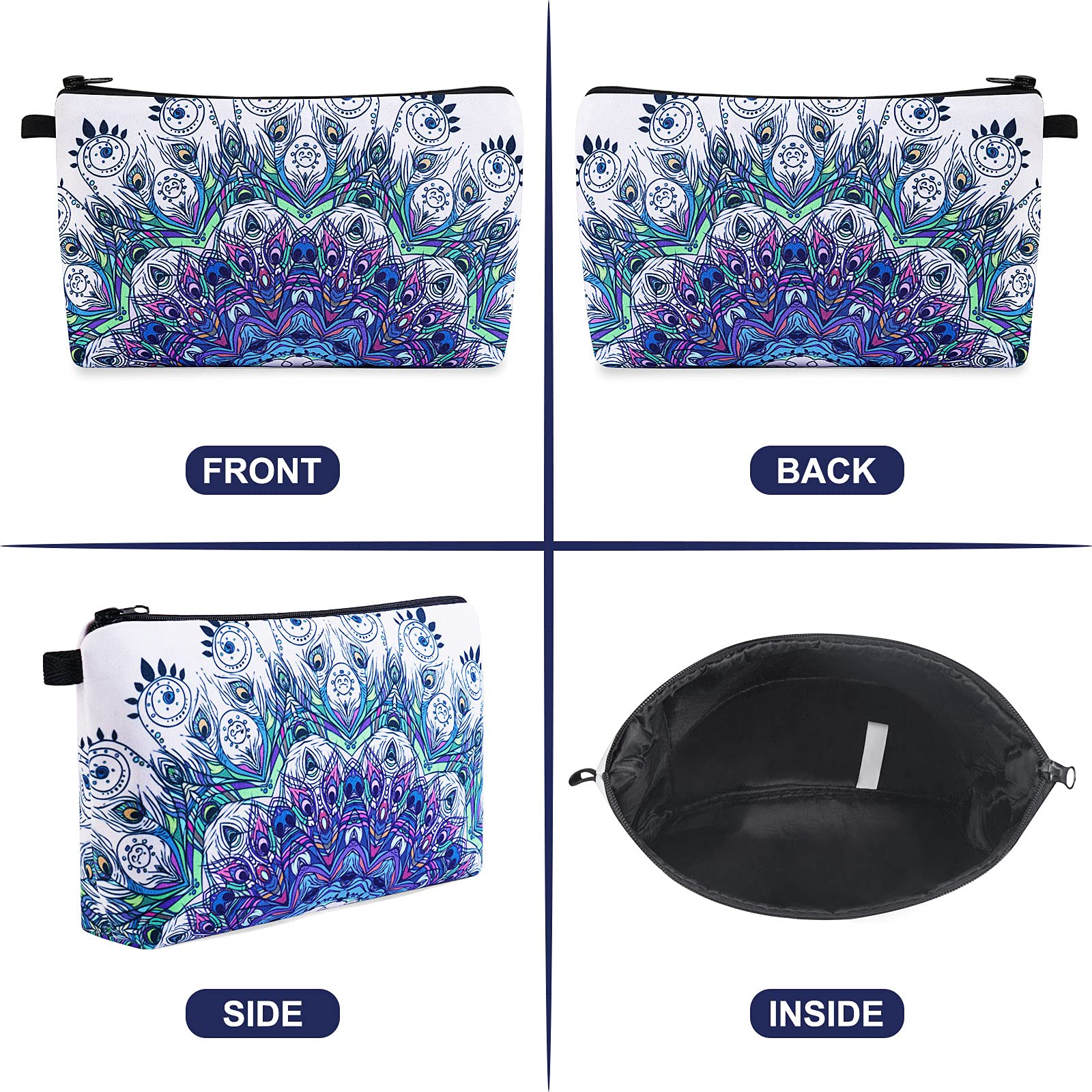 MAGEFY Small Makeup Bag for Women - Cute Cosmetic Pouch Travel Organizer (2 Pack, Blue) | Perfect for Travel, Gym & Daily Essentials Storage