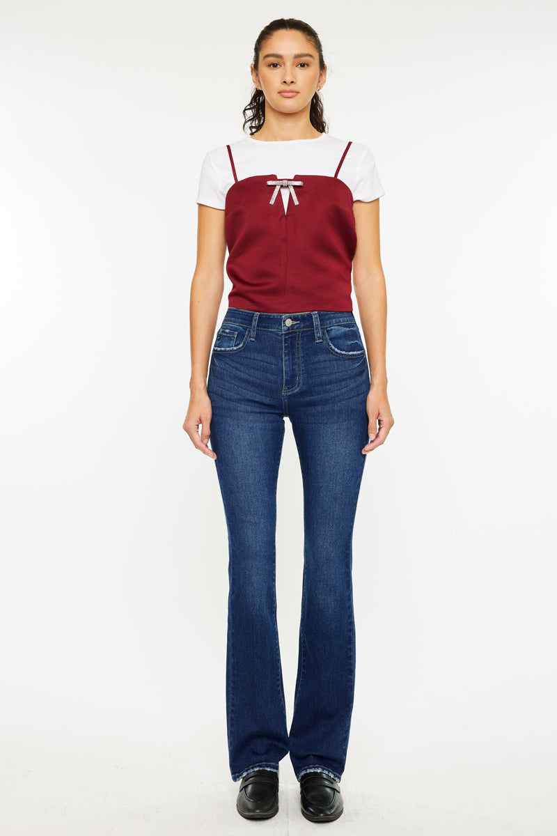 Gale Essentials High Rise Skinny Bootcut Jeans for Women - Stretchy Denim Pants with Flattering Fit - Perfect for Work, Casual Outings & Date Nights