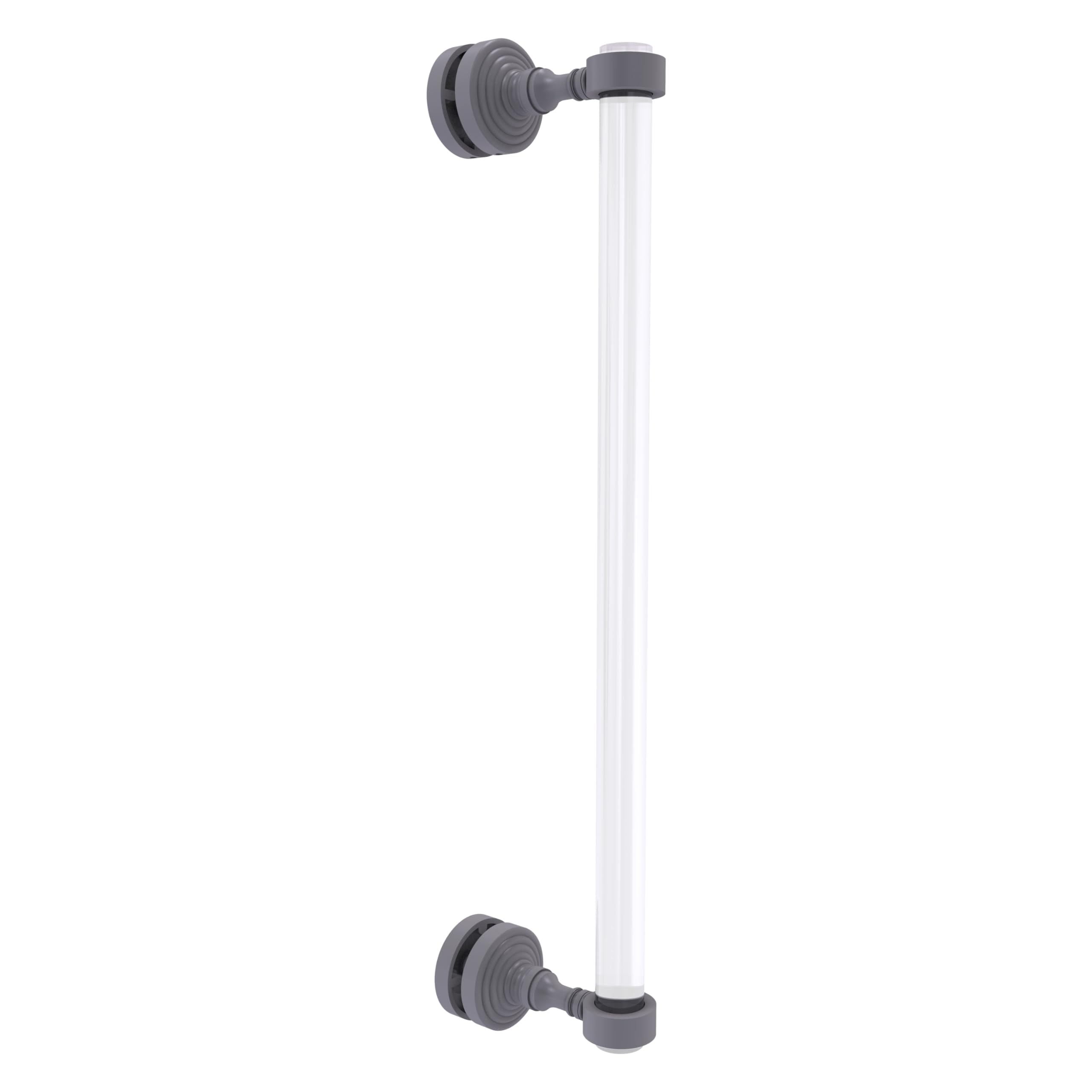 Allied Brass PG-407-18SM-GYM 18 Inch Matte Gray Single Handle Shower Door Pull - Pacific Grove Collection - Perfect for Bathroom Renovation & Modern Home Decor