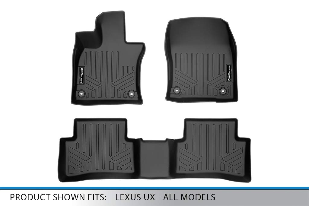 SMARTLINER All-Weather Custom Fit Floor Mats 2-Row Liner Set for 2019-2025 Lexus UX (Black) - Durable Car Floor Protection for SUVs & Crossovers - Perfect for Daily Commute, Road Trips & Off-Road Adventures