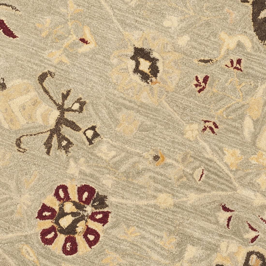 SAFAVIEH Anatolia Collection 6-Foot Round Beige & Sage Handmade Wool Area Rug AN559A - Traditional Oriental Design for Living Room, Bedroom, or Dining Room Decor