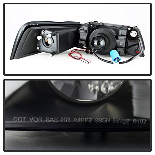 Ford Mustang 99-04 LED Halo Headlights - Black/Smoked Lens Replacement Aftermarket Headlamps for Improved Night Visibility | Perfect for Custom Car Upgrades & Night Driving