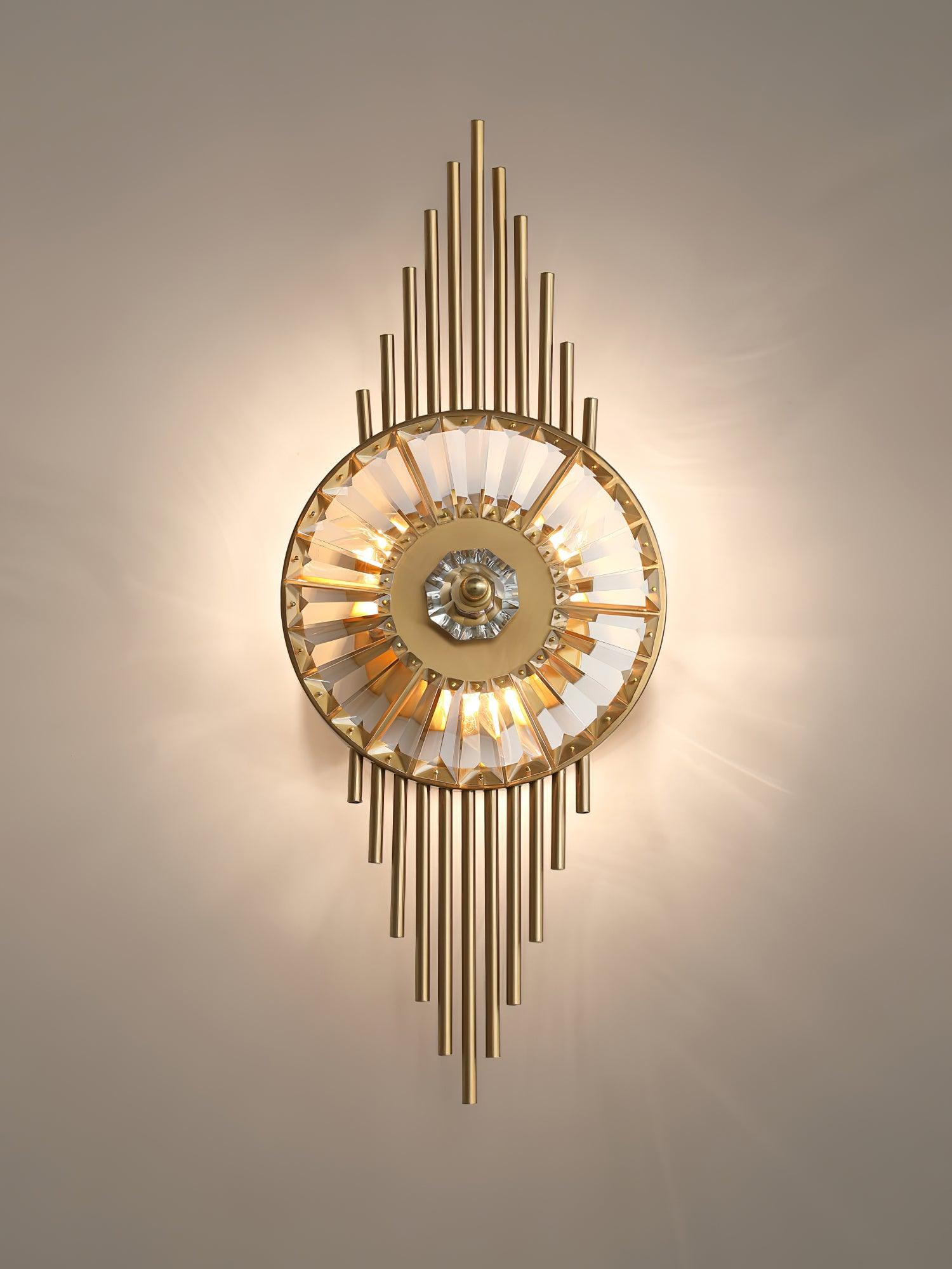 Crystal Gear Gold Wall Light - Elegant Decorative Sconce for Living Room, Bedroom, and Hallway Lighting | Perfect for Home Decor and Ambient Illumination