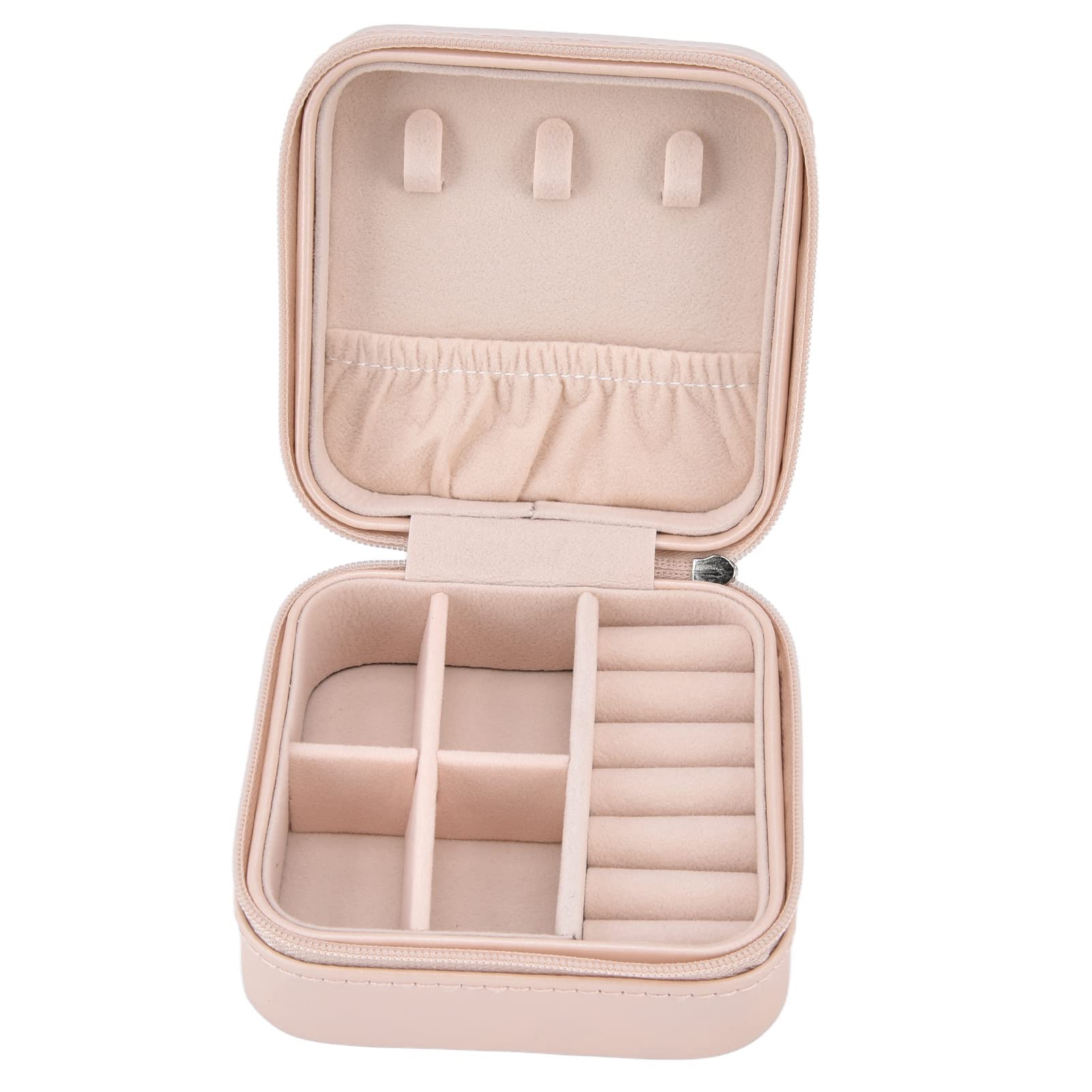 MXZZAND Leather Jewelry Storage Box - Large Capacity Travel Jewelry Case with Soft Lining, Pretty Design (10x10x5cm) | Perfect Gift for Women, Organize Rings, Necklaces & Earrings | Ideal for Travel, Home & Office Use