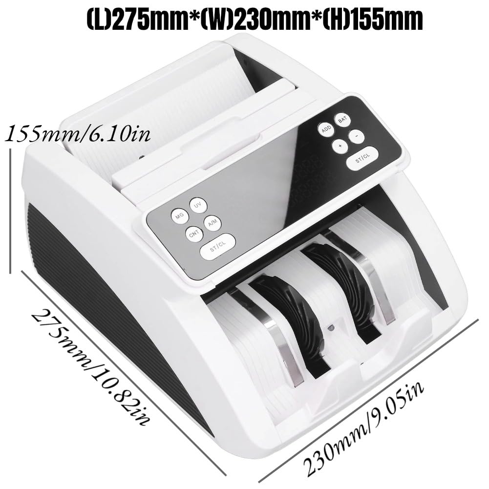 Mixed Denomination Money Counter Machine - High-Speed Bill Counter with Multi-Currency Value Counting for Business | Perfect for Banks, Retail Stores & Cash-Intensive Businesses