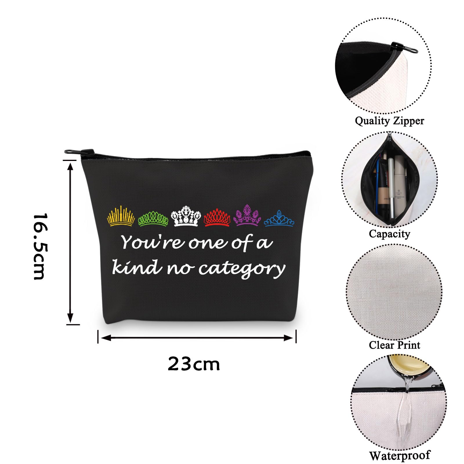 VAMSII Six the Musical Makeup Bag - Zipper Organizer for Cosmetics & Accessories | Perfect for Theatre Fans, Travel, and Daily Use | Six West Broadway Show Merchandise