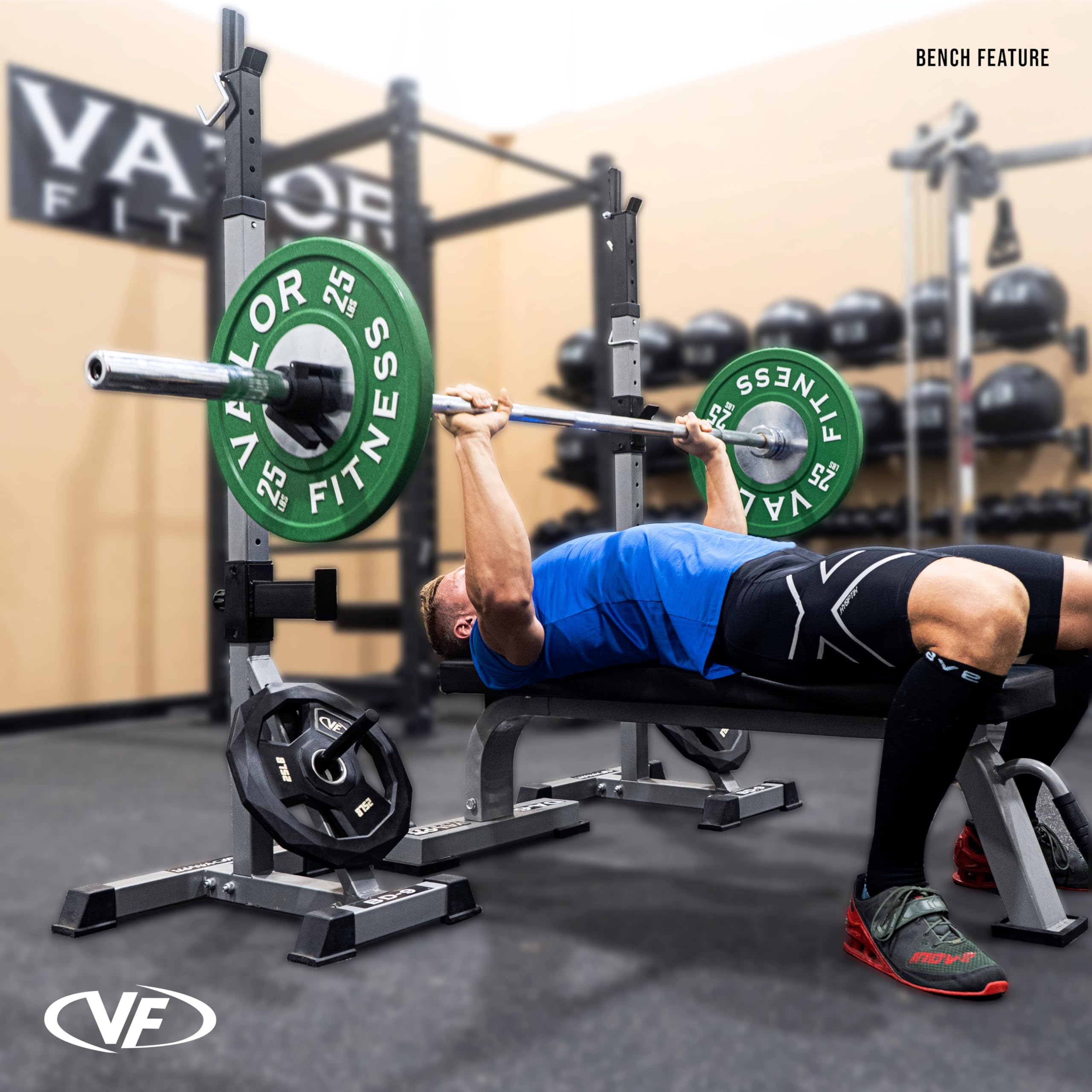 Valor Fitness Squat Stands - Heavy Duty Adjustable Squat Rack for Home Gym & Strength Training | Perfect for Squats, Bench Press & Weightlifting Exercises