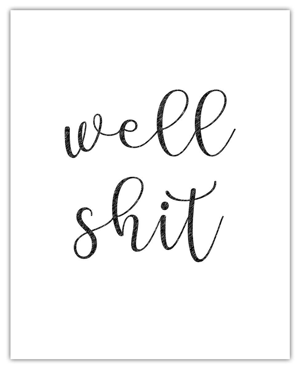 Farmhouse Bathroom Wall Art Decor - Set of 4 Unframed 8x10 Funny Quote Prints, Aesthetic Signs & Witty Pictures for Bathroom, Perfect for Powder Room, Guest Bath or Farmhouse Style Home Decor