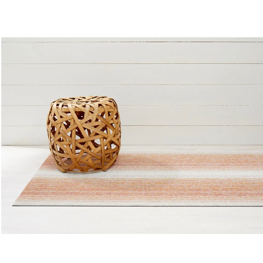 Chilewich Indoor Outdoor Shag Rug Mat - Fade Sunrise Design - 36x60 Inches - Waterproof & Durable for Patio, Deck, or Living Room Decor