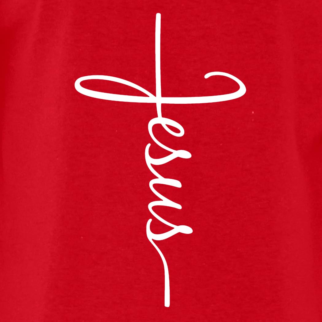 Jesus Cross Script T-Shirt - Religious Christian Faith Apparel for Men & Women - Perfect for Church, Bible Study & Worship Services