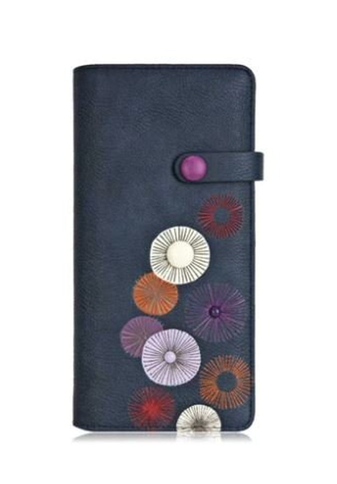 Espe Floret Long Wallet for Women - Slim RFID Blocking Leather Bifold Wallet with Multiple Card Slots - Perfect for Travel, Shopping, and Everyday Use