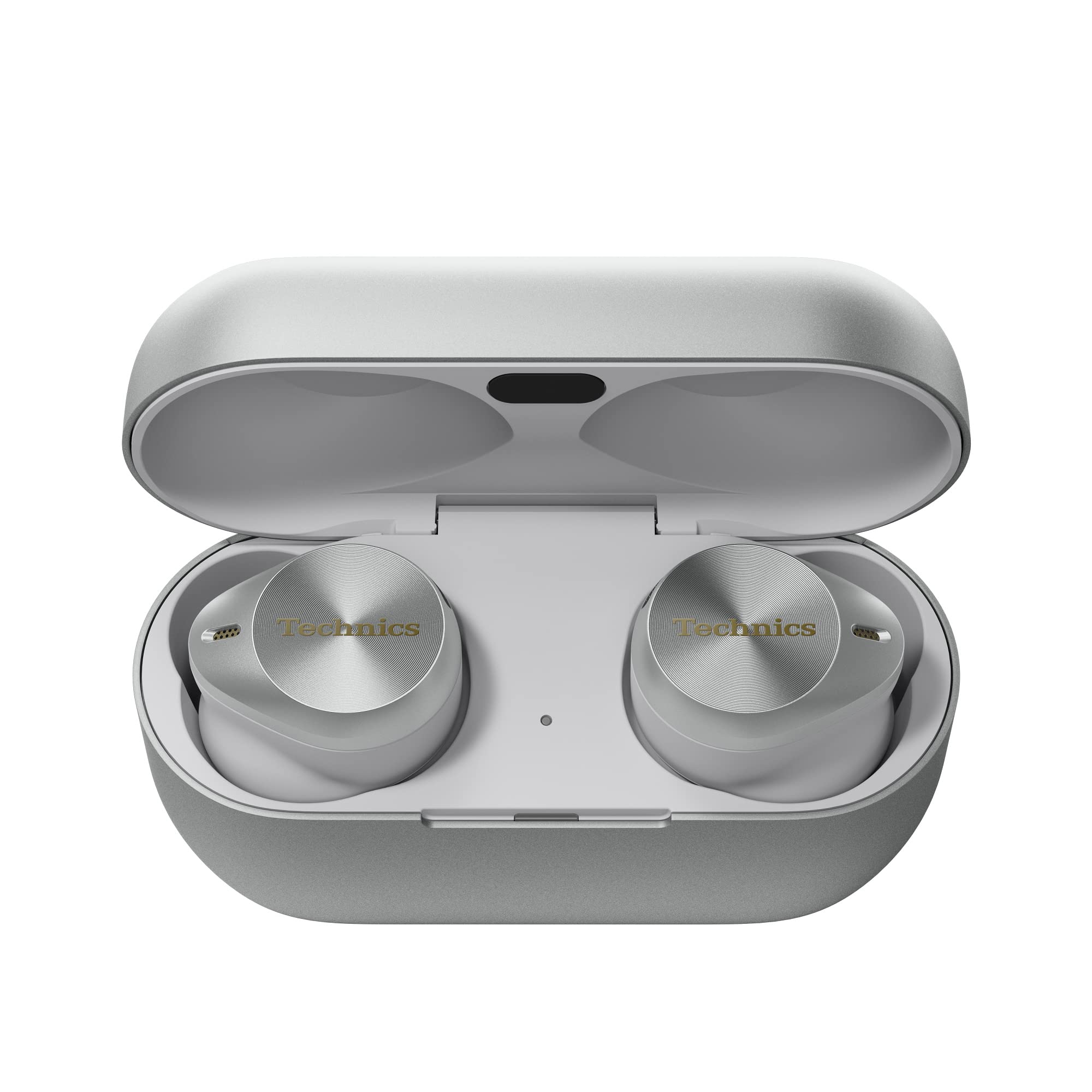 Technics EAH-AZ80E-S Premium Wireless Earbuds with Active Noise Cancelling, Multipoint Bluetooth 5.3, Ergonomic In-Ear Design, 7H Playtime & 24H Charging Case - Silver | Perfect for Commuting, Workouts & Travel