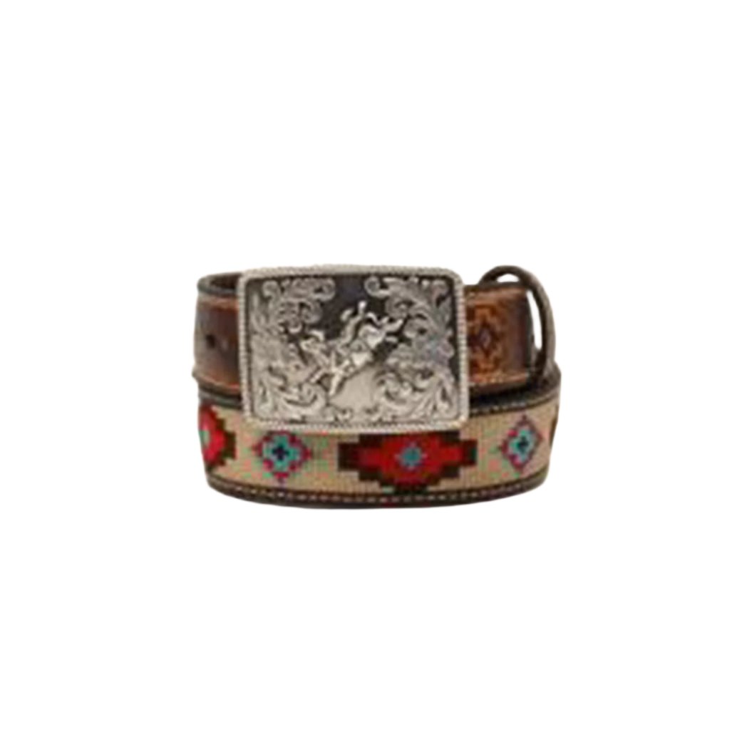 3D Belt Co. Kids' Aztec Stitched Belt - Adjustable Waistband for Boys & Girls | Perfect for School, Jeans & Casual Outfits
