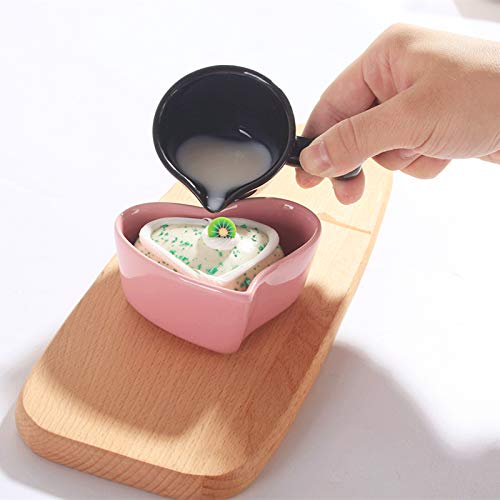 Colias Wing Heart-Shaped Porcelain Ramekin Bowls - Set of 4 (Red/Pink) for Soufflé, Crème Brûlée & Baking - Perfect for Romantic Dinners, Dessert Presentation & Kitchen Decor