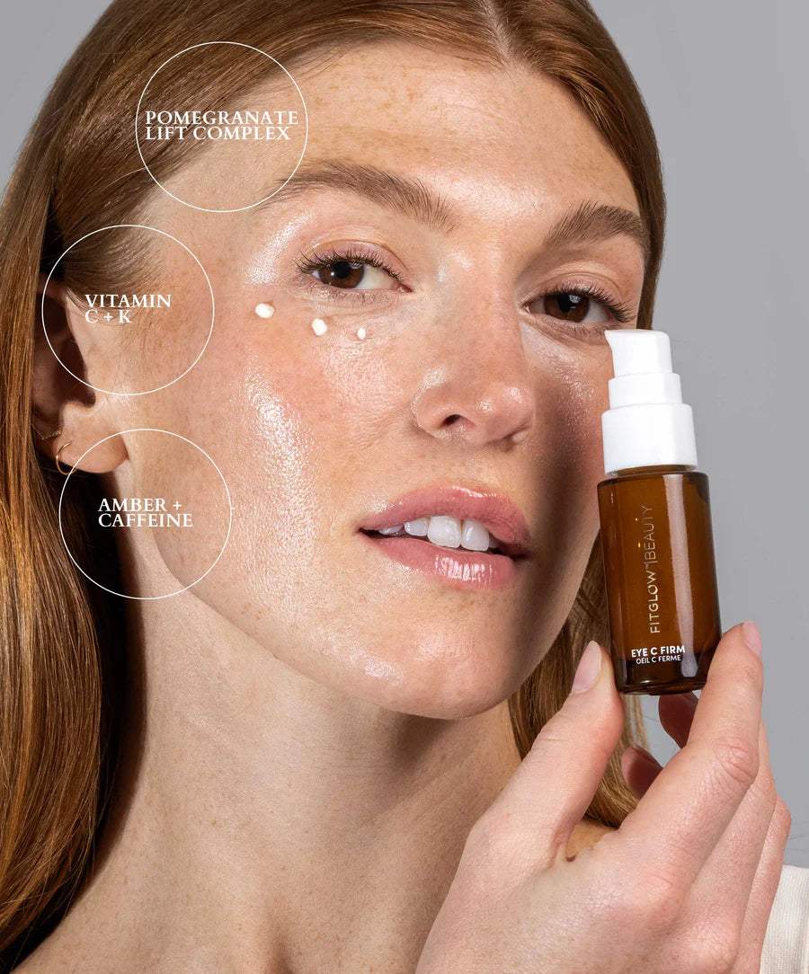 Fitglow Beauty Eye C Firm Vitamin C Eye Cream - Brightening & Anti-Aging Treatment for Dark Circles & Wrinkles | Perfect for Morning & Night Skincare Routine