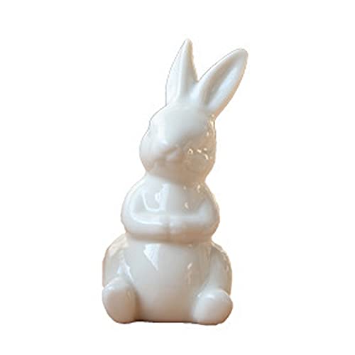 1Pc Ceramic White Bunny Figurine - Easter Home Decor, Garden Ornament, Micro Landscape Decoration - Perfect for Easter Gifts, Table Centerpiece, and Spring Decorations