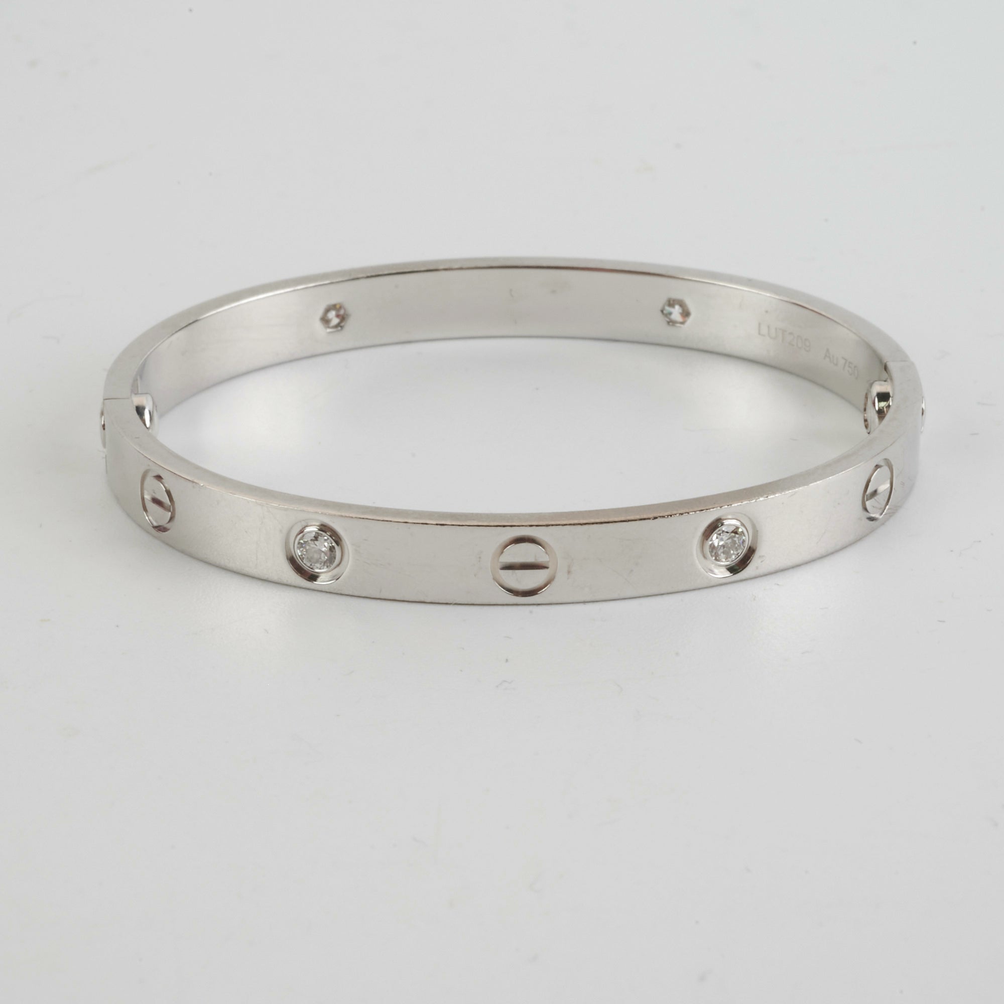 Cartier Love Bracelet in 18K White Gold with 4 Diamonds - Size 16 | Luxury Jewelry for Women, Perfect for Anniversaries & Special Occasions