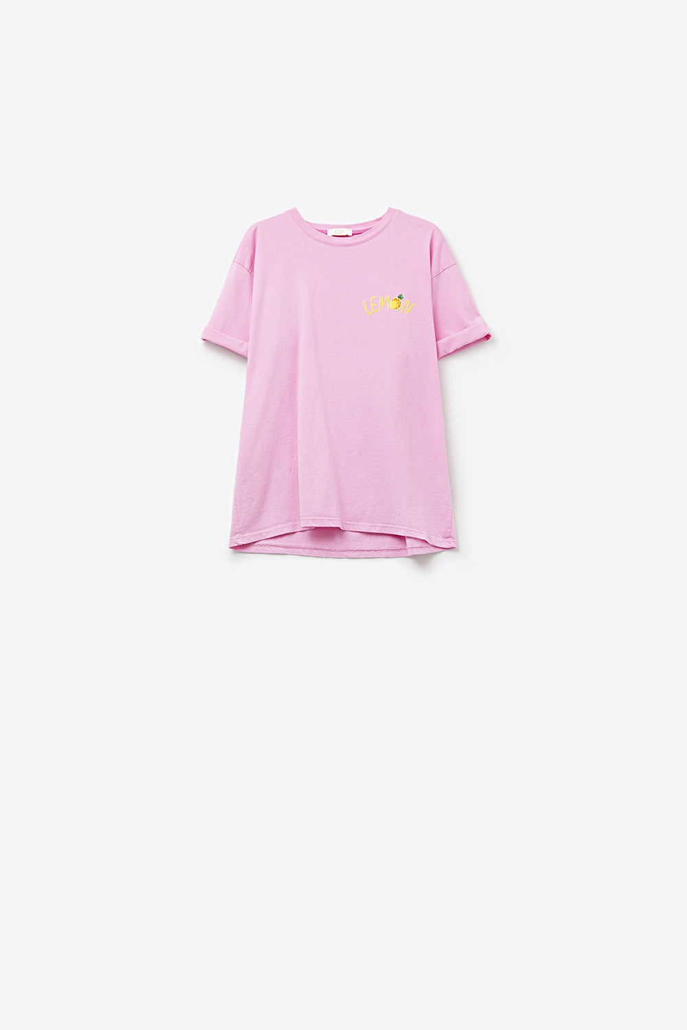 Italian Made Pink T-Shirt with Lemon Print - Casual Summer Wear for Women & Girls
