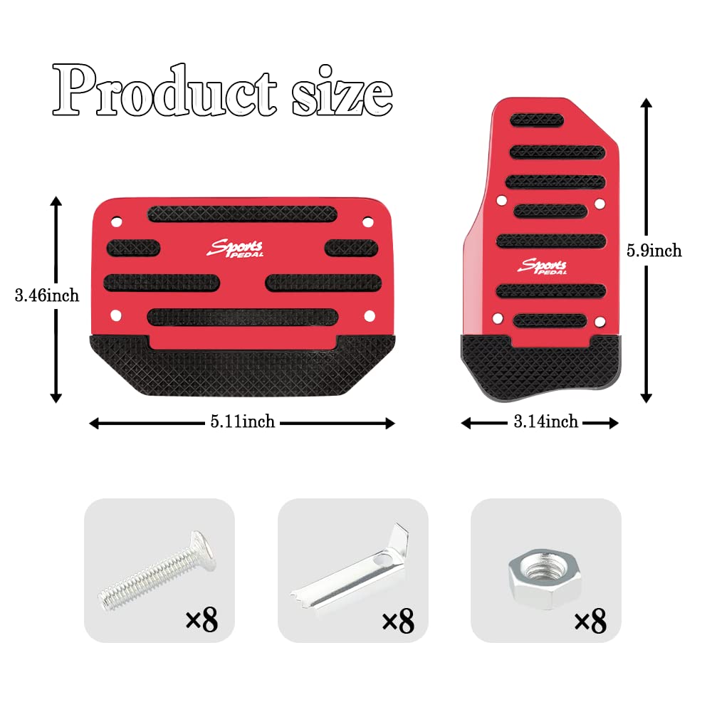 2PCS Non-Slip Car Pedal Covers - Aluminum Alloy for Safe Driving, Fits Car Truck SUV - Perfect for Commuting & Road Trips