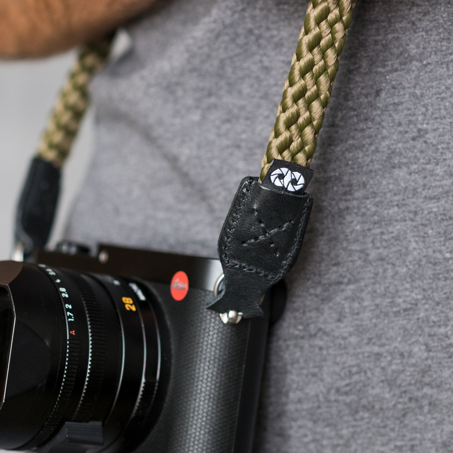 Durable Cooph Braided Camera Strap with Split Ring - 49.2 Inch (125cm) Military Green - Comfortable Neck Strap for DSLR, Mirrorless & Film Cameras - Perfect for Travel, Hiking & Photography Enthusiasts