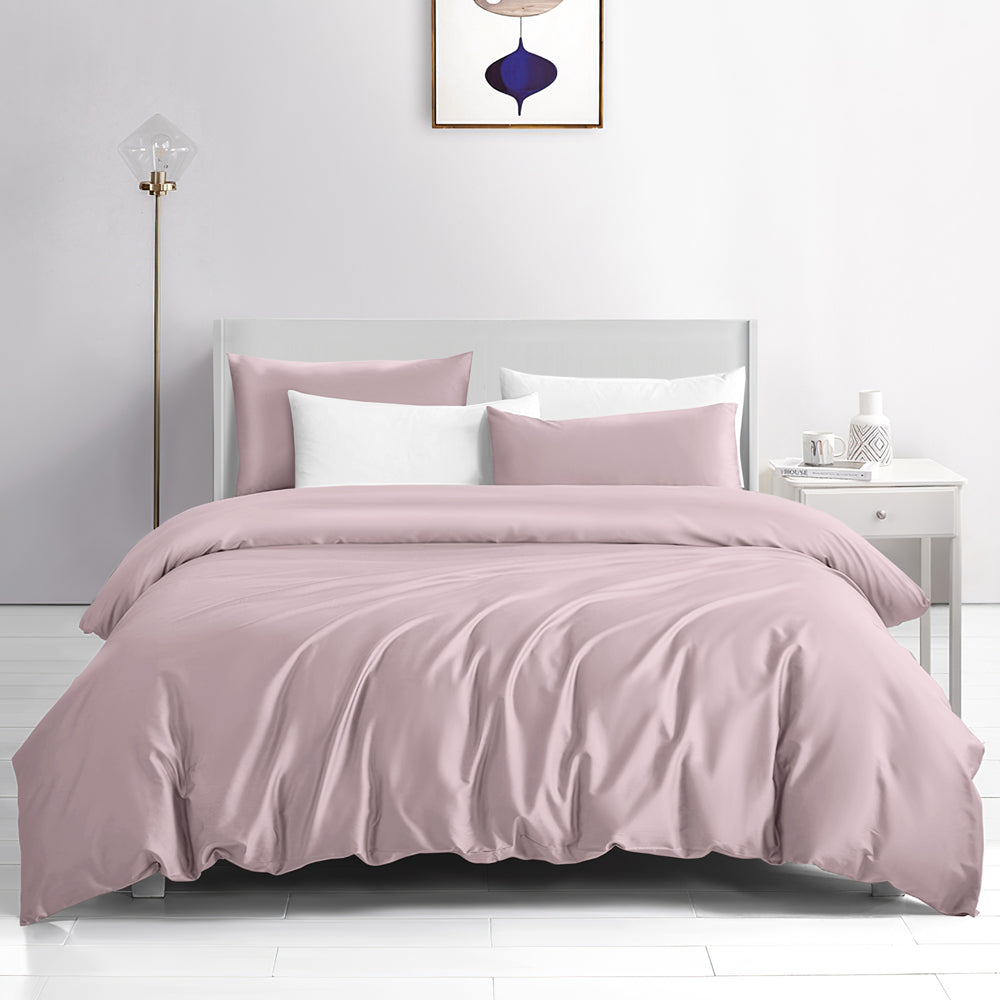 KINGSFORD Unity 2000TC 100% Cotton Sateen Bed Sheet Set (Single/Super Single/Queen/King) - Soft Luxury Bedding for Home & Hotel Use - Pink