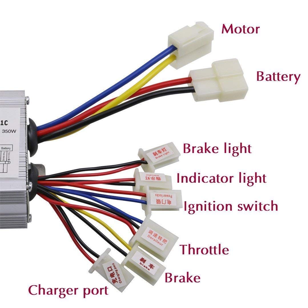 24V 350W Speed Brush Motor Controller for Electric Scooter, Bicycle, e-Bike & Tricycle - Perfect for DIY Electric Vehicle Upgrades & Repairs