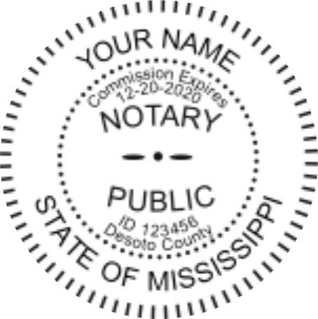 Mississippi Notary Public Seal Stamp - Self Inking Round Notary Stamp with Unique Pink Body (R-542) | Perfect for Legal Documents, Contracts & Official Paperwork