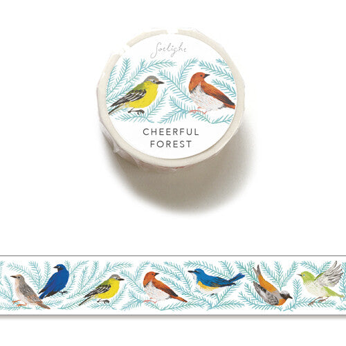 Cheerful Forest Bird Washi Tape - Decorative Japanese Paper Tape for Scrapbooking, Journaling, Gift Wrapping & DIY Crafts - Perfect for Bullet Journals, Planners, and Home Decor