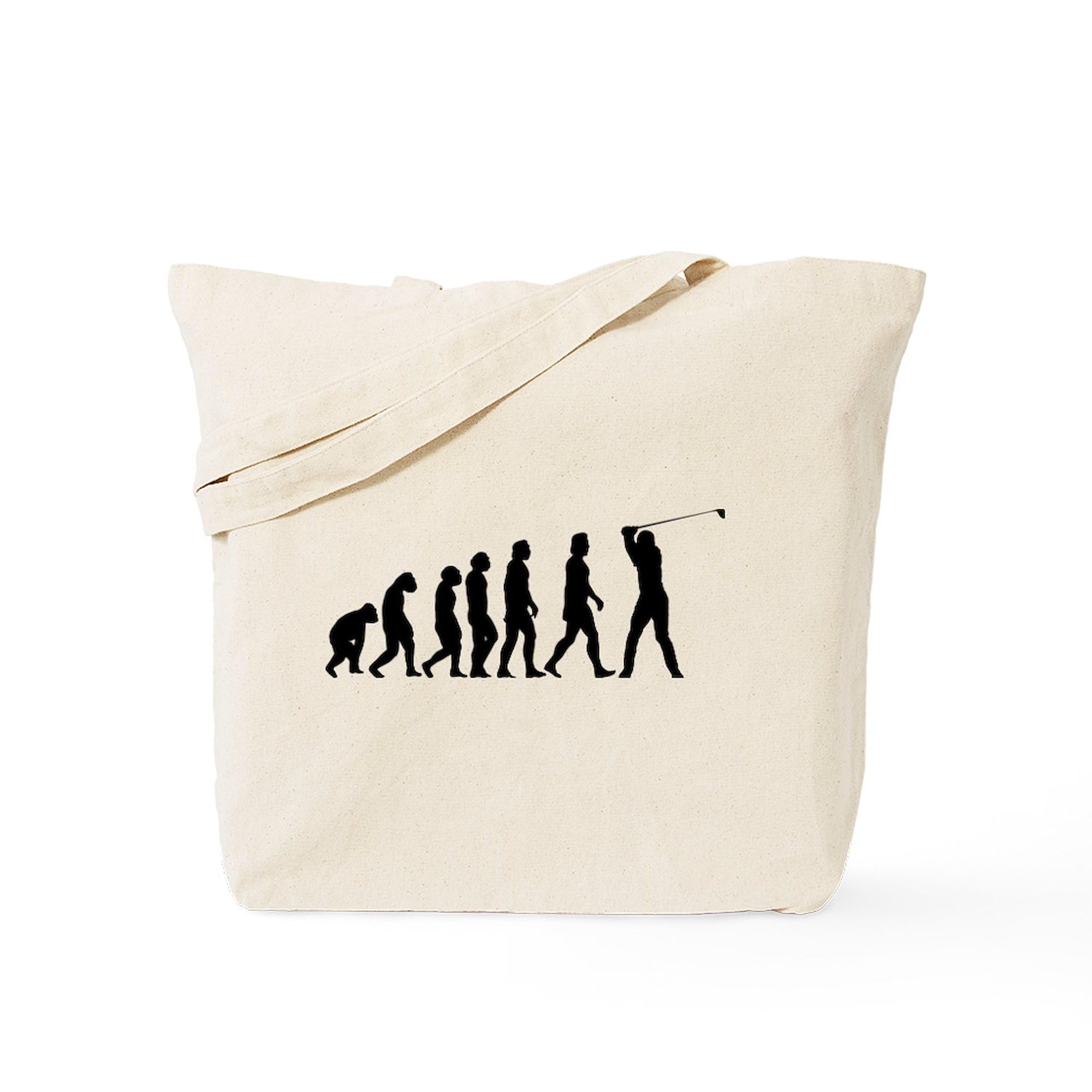 The Evolution of Golf Tote Bag - Natural Canvas Reusable Shopping Bag for Golfers | Perfect for Golf Outings, Grocery Shopping & Beach Trips
