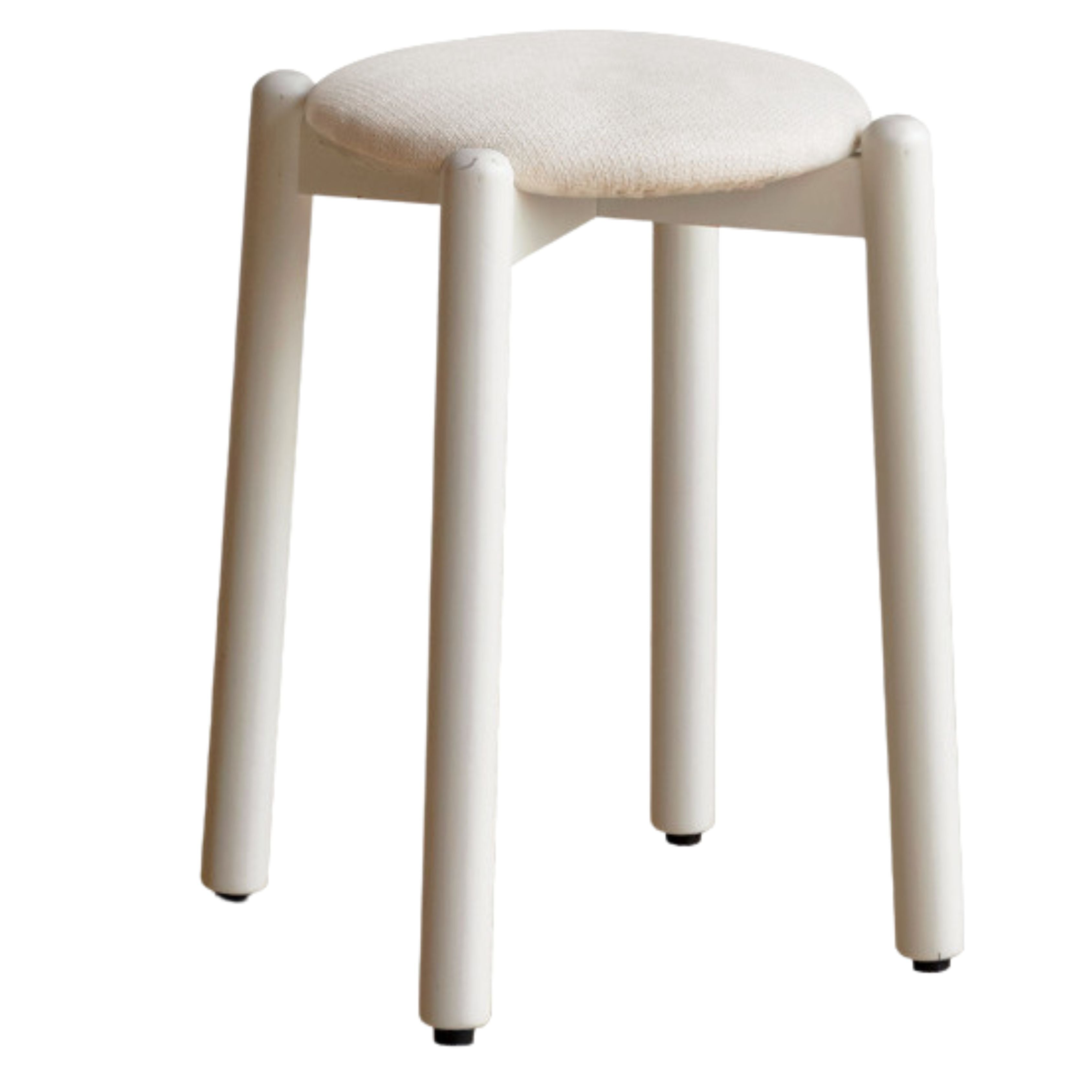 15.4x15.4x18.1 inch / 39.6x39.6x46сm / White color/ Rubber soft stool imitation cotton and linen pear white*2