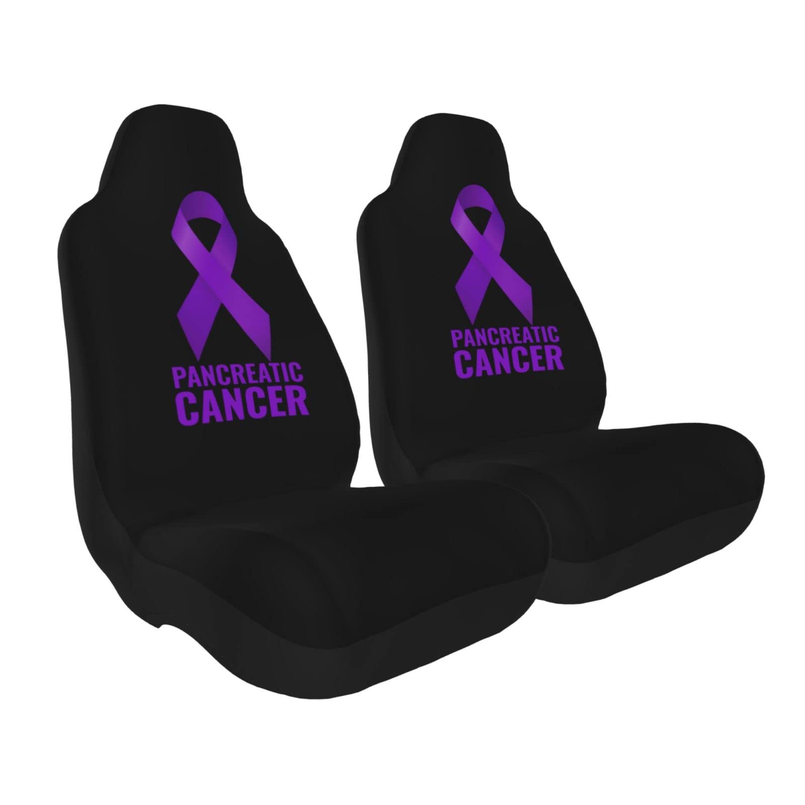 OKLRYNBV Universal Car Seat Covers for Pancreatic Cancer Awareness - Fits Most Vehicles | Comfortable & Durable Protection for Daily Commute, Road Trips & Carpooling