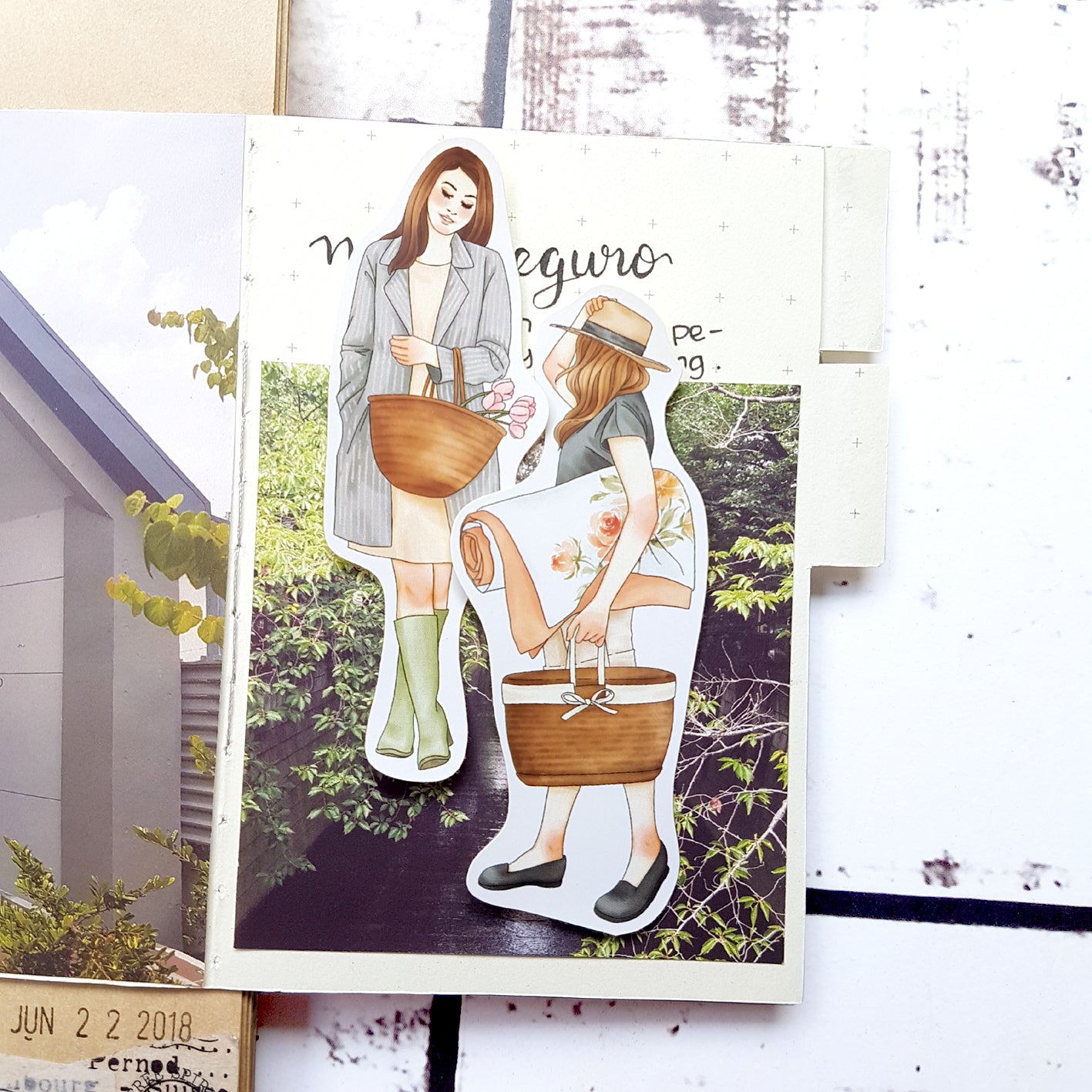 Vintage Cafe Analog X Windry R Wanderlust Girls Stickers in Tin - Perfect for Scrapbooking, Journals & DIY Crafts
