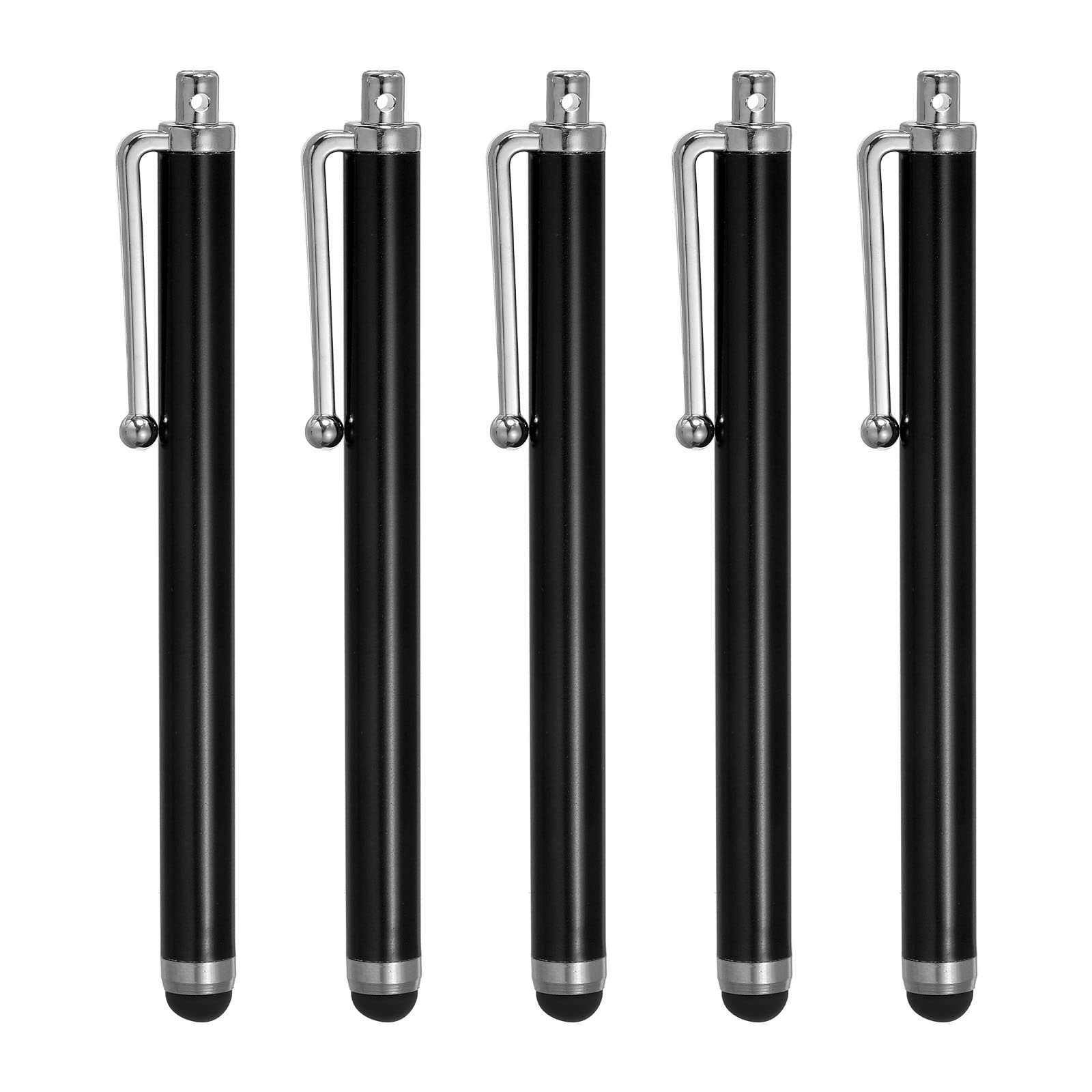 MECCANIXITY 5-Pack Universal Stylus Pens for Touch Screens - High Sensitivity Capacitive Stylus for iPhone, iPad, Samsung Tablets & All Touch Screen Devices (Black) - Perfect for Drawing, Note-Taking & Digital Signatures