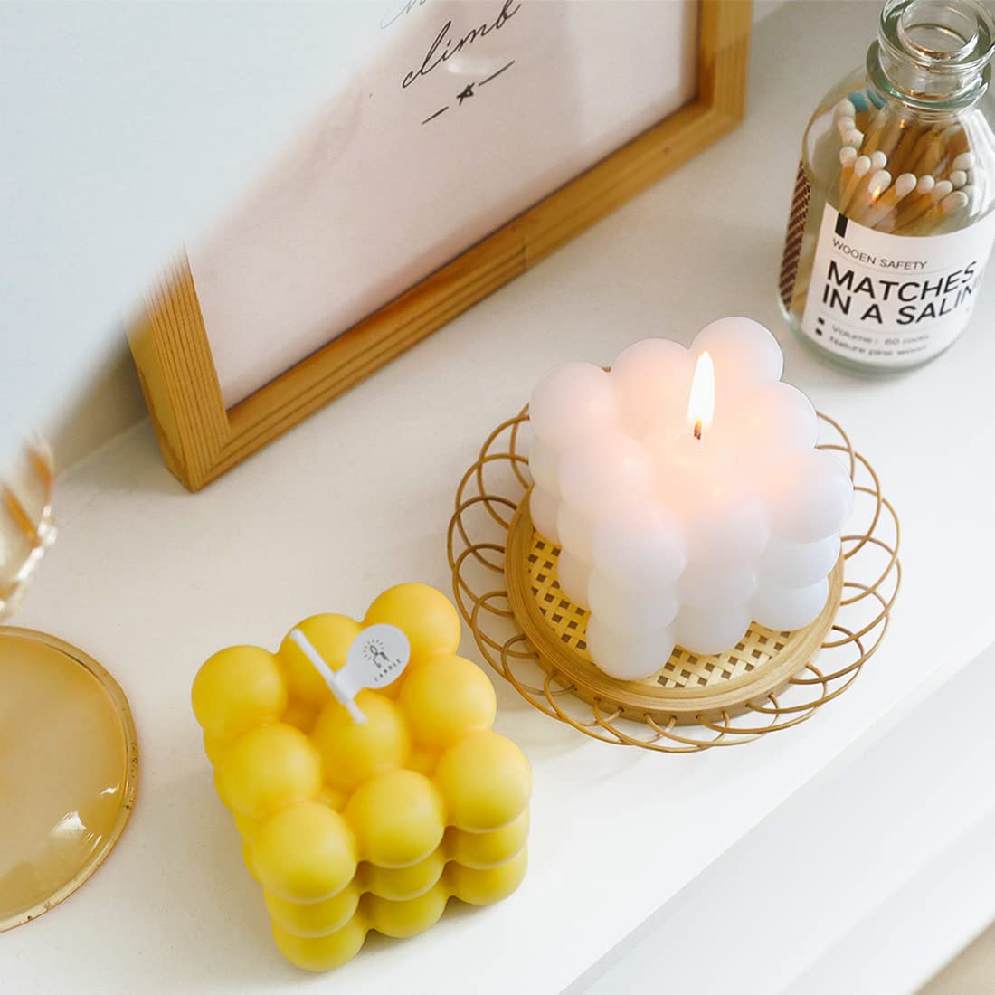 4PCS Silicone Bubble Candle Molds Set - DIY Candle Making Kit for Epoxy Resin, Soap, Chocolate, Pudding & Clay Crafts - Perfect for Home Decor, Wedding Favors & Handmade Gifts