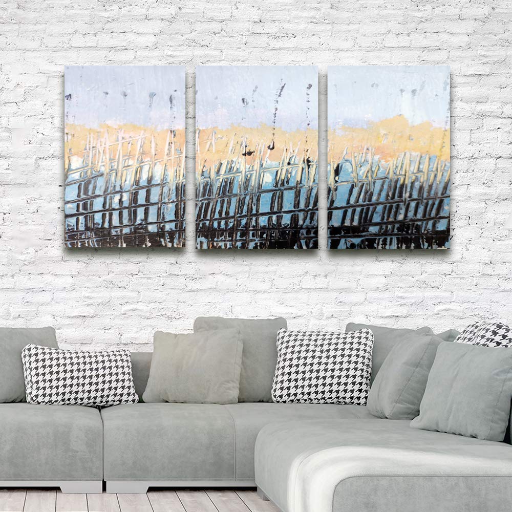 Wall26 3-Panel Abstract Oil Painting Canvas Wall Art - Modern Home Decor for Bedroom & Living Room - Framed Canvas Prints 24