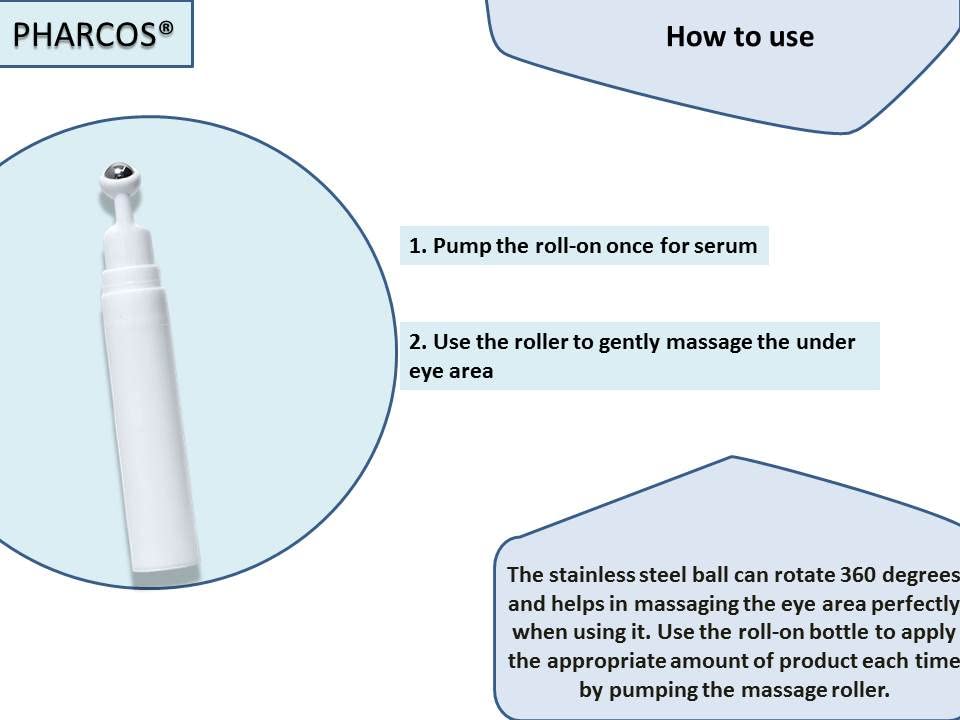 Refillable Airless Under Eye Cream with Cooling Massage Roller - Dark Circle Treatment for Men & Women - 15ml (2 Pack) - Perfect for Travel & Daily Skincare Routine