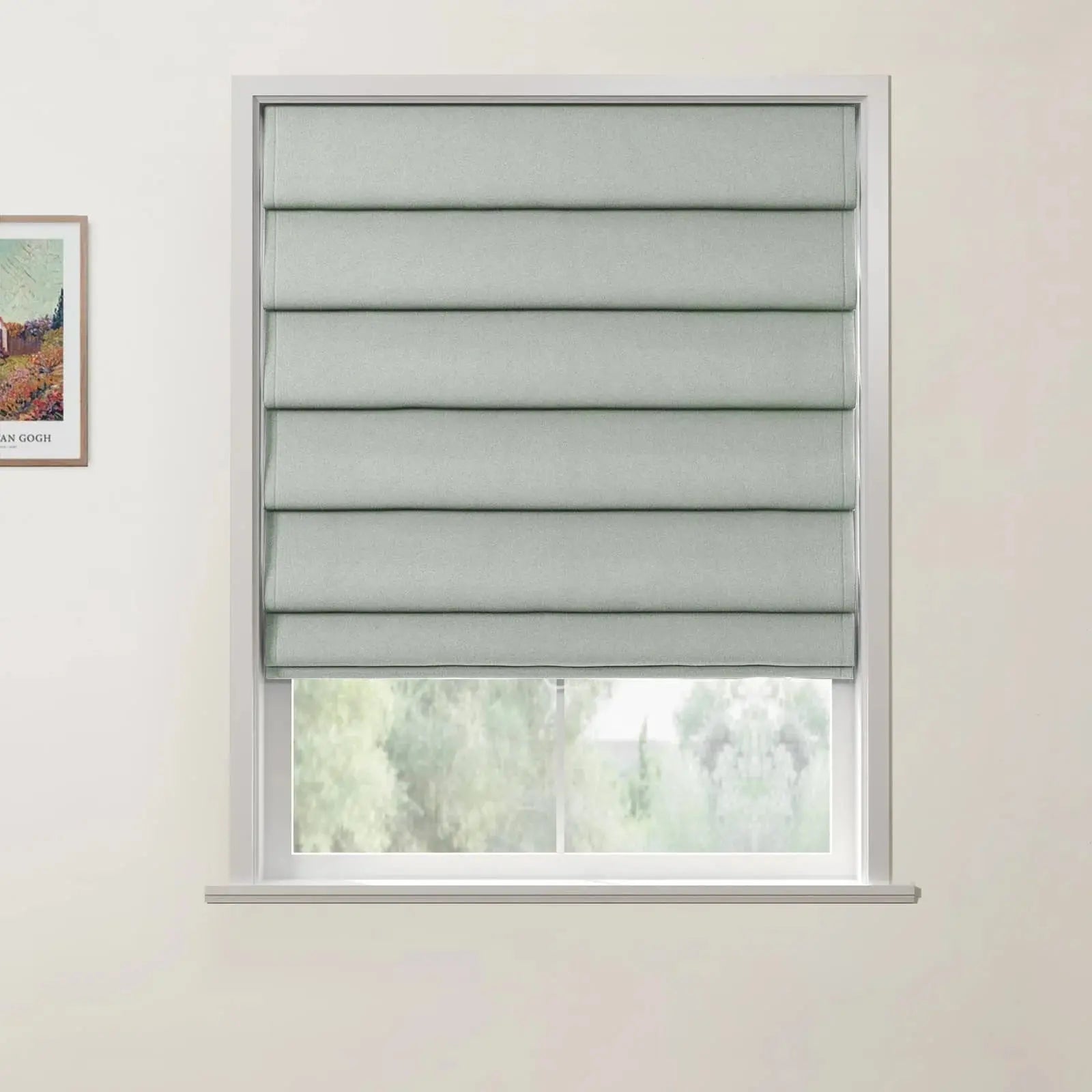 Custom Cordless Roman Shades - Blackout Window Blinds for Living Room, Bedroom & Home Decor - Easy to Install & Adjustable Light Control