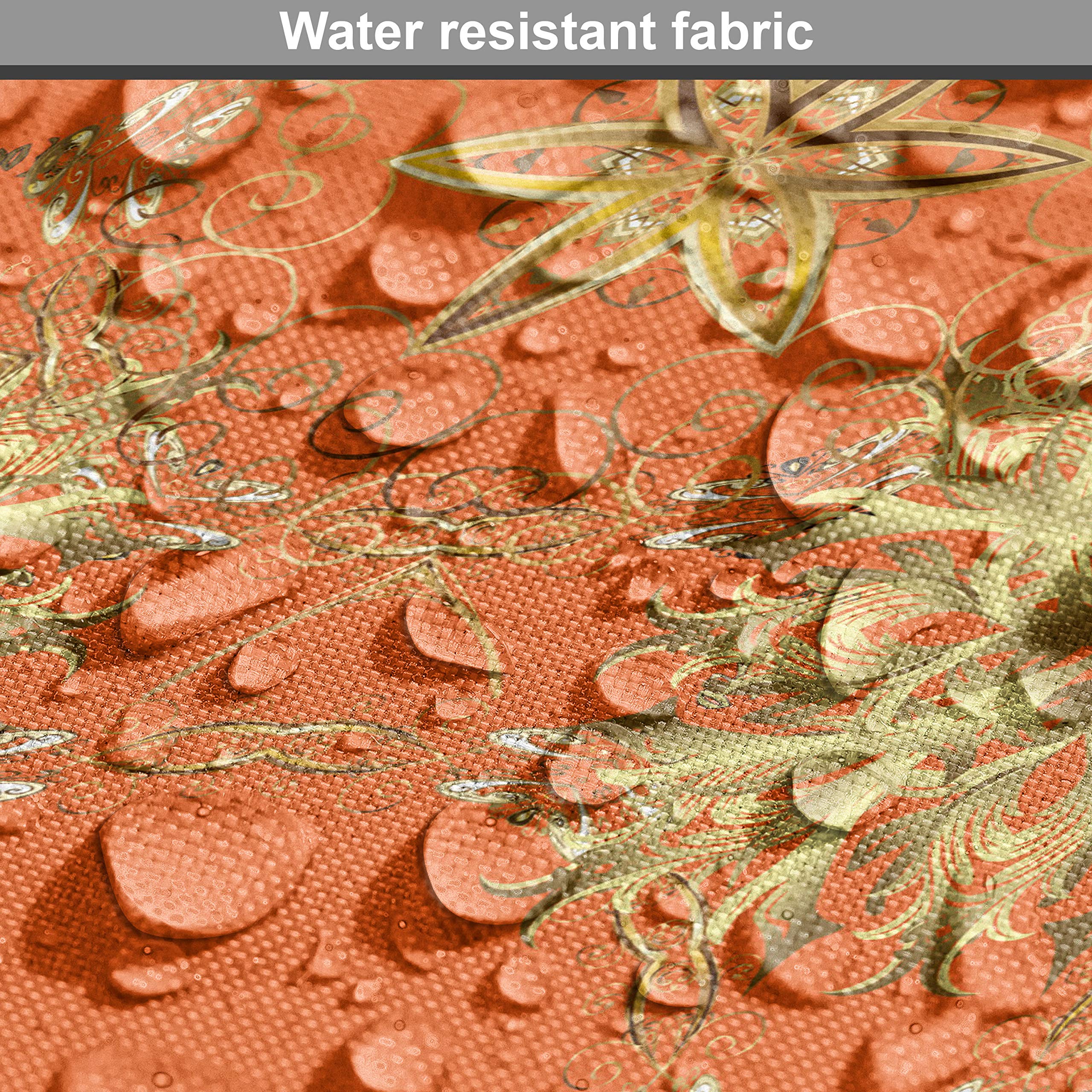 Ambesonne Yellow Damask Fabric - Eastern Abstract Pattern for Upholstery & Home Decor - 1 Yard