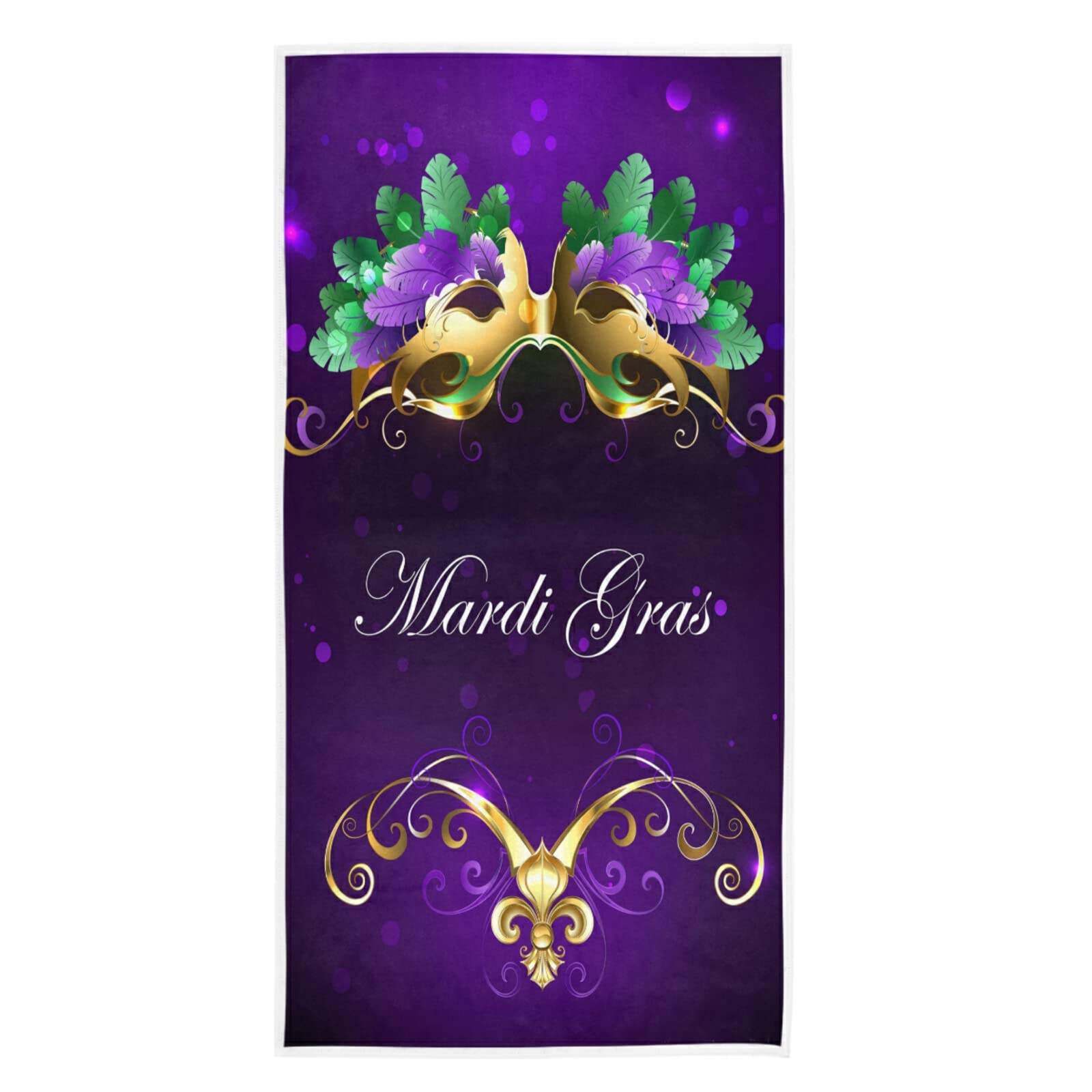 Premium Mardi Gras Purple Soft Absorbent Cotton Hand Towels - 16