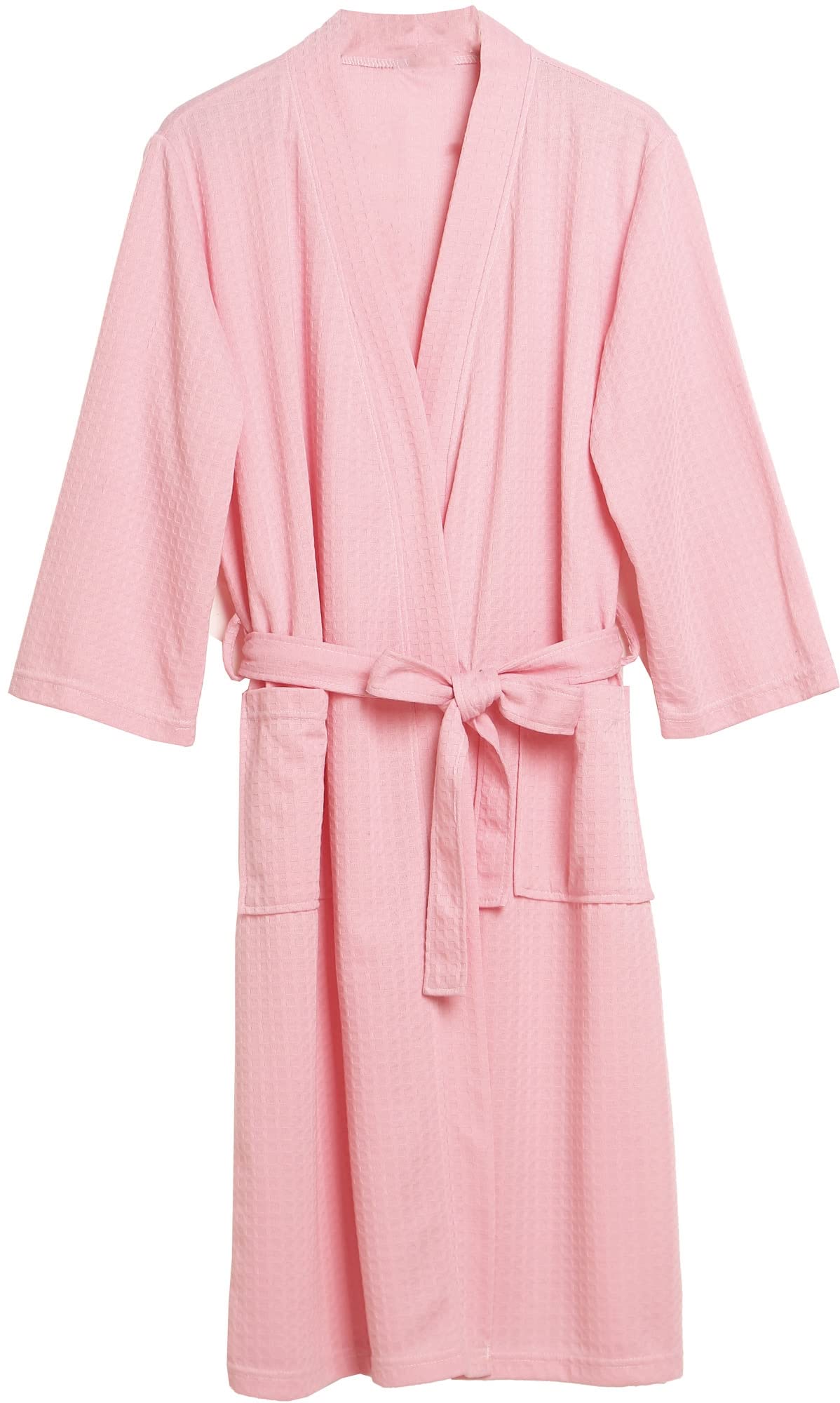 Cromoncent Women's Lightweight Waffle Spa Robe - Knee Length Soft Kimono Bathrobe for Women & Men | Perfect for Spa, Bath, Lounge & Resort Wear